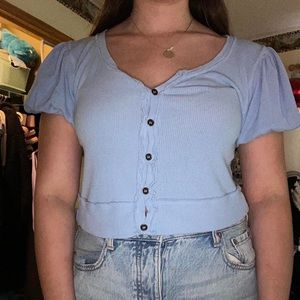 Free People Puff Sleeve Shirt